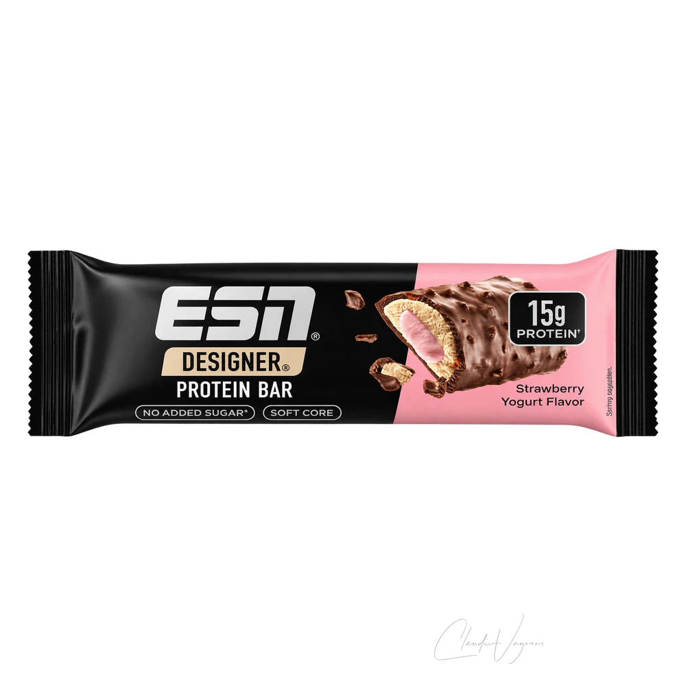 ESN Designer Bar 45g Strawberry Yogurt – Proteinriegel ohne Zuckerzusatz