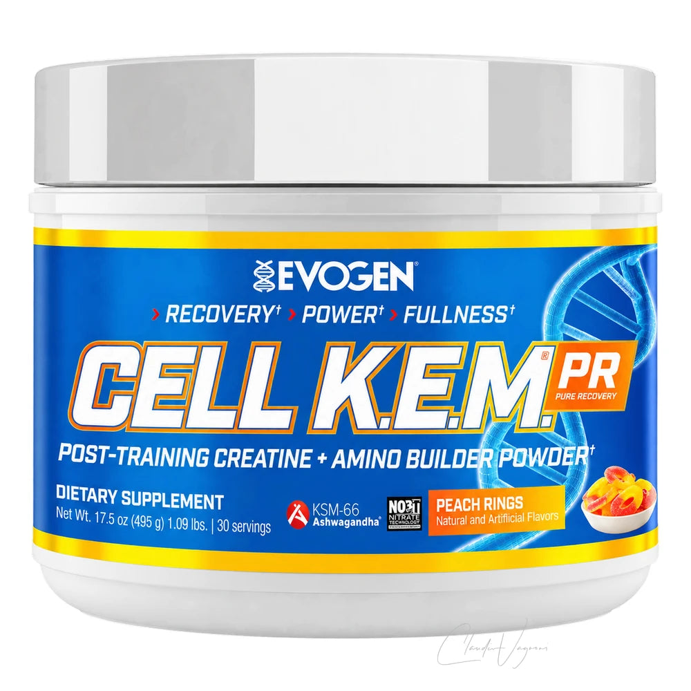 Evogen Cell K.E.M. PR Peach Rings – Post Workout Shake mit 4'000mg Kreatin, 5'000mg EAA und 600mg KSM-66 Ashwagandha