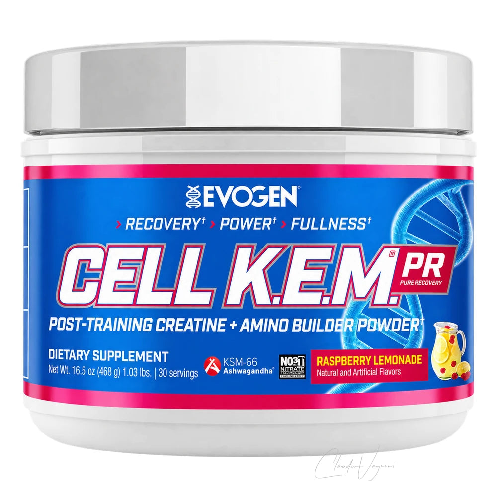 Evogen Cell K.E.M. PR Raspberry Lemonade – Post Workout Shake mit 4'000mg Kreatin, 5'000mg EAA und 600mg KSM-66 Ashwagandha