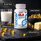 Evogen CLA 1000mg Softgels – 1'000mg CLA-Öl, 800mg reines CLA, ohne Koffein, 90 Softgels