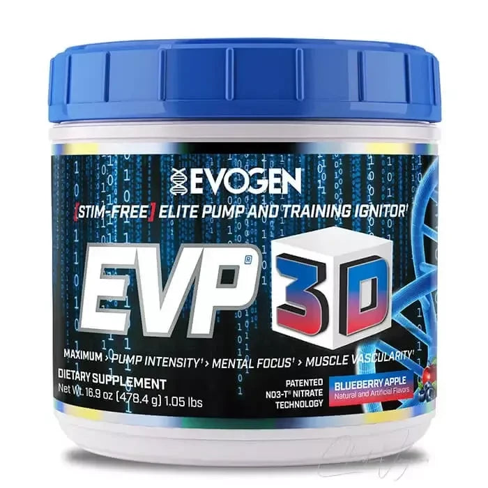 Dose Evogen EVP-3D 465g, Pre-Workout ohne Koffein, Sorte Blueberry Apple, mit 6000mg L-Citrullin pro Portion