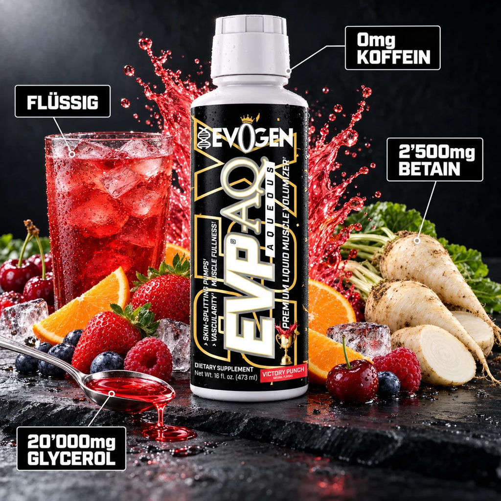 Evogen EVP-AQ 473ml Victory Punch – 20'000mg Glycerol, 2'500mg Betain, flüssig, 0mg Koffein