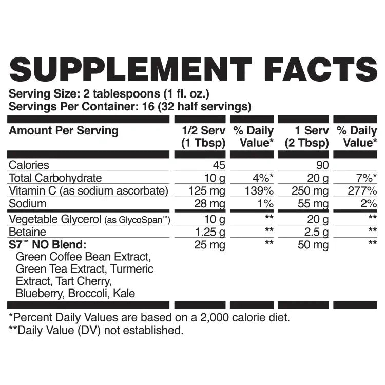 Evogen EVP-AQ Flasche mit Supplement Facts: 20'000mg GlycoSpan Glycerol und 2,5g Betain pro Portion, 0mg Koffein