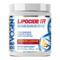 Evogen Lipocide IR Fatburner Pulver in der 168g Dose Raspberry Lemonade mit 300mg Koffein aus drei Quellen Vorderseite
