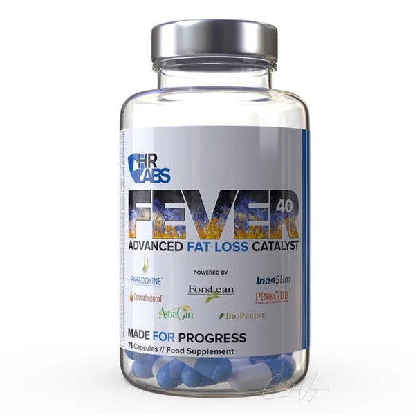 HR Labs Fever Dose mit Fatburner Kapseln und 350mg Koffein pro Kapsel dazu InnoSlim und ForsLean auf der Vorderseite