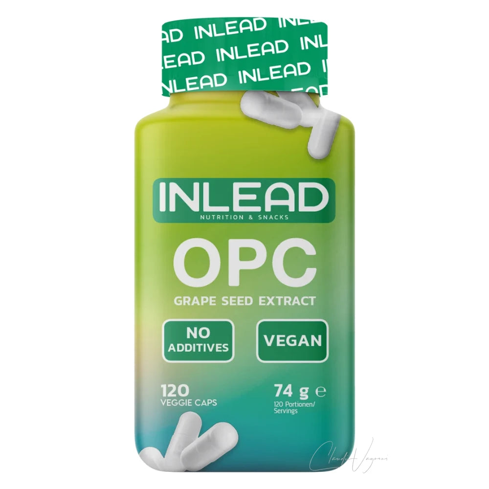 INLEAD OPC Traubenkernextrakt – 350mg OPC pro Kapsel, 120 vegane Kapseln