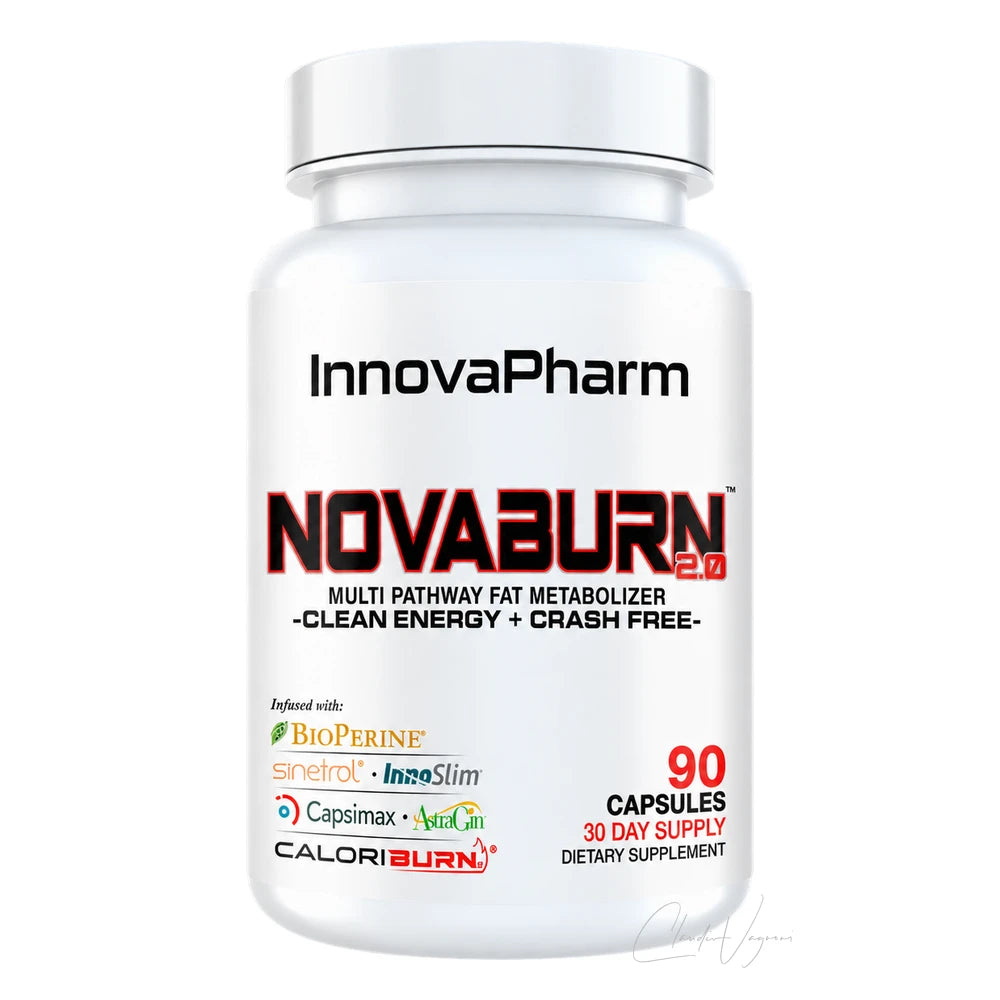 InnovaPharm NovaBurn 2 Dose mit 90 Fettverbrenner Kapseln und 900mg Sinetrol XPUR sowie 300mg Koffein pro Portion
