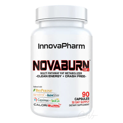 InnovaPharm NovaBurn 2 Dose mit 90 Fettverbrenner Kapseln und 900mg Sinetrol XPUR sowie 300mg Koffein pro Portion