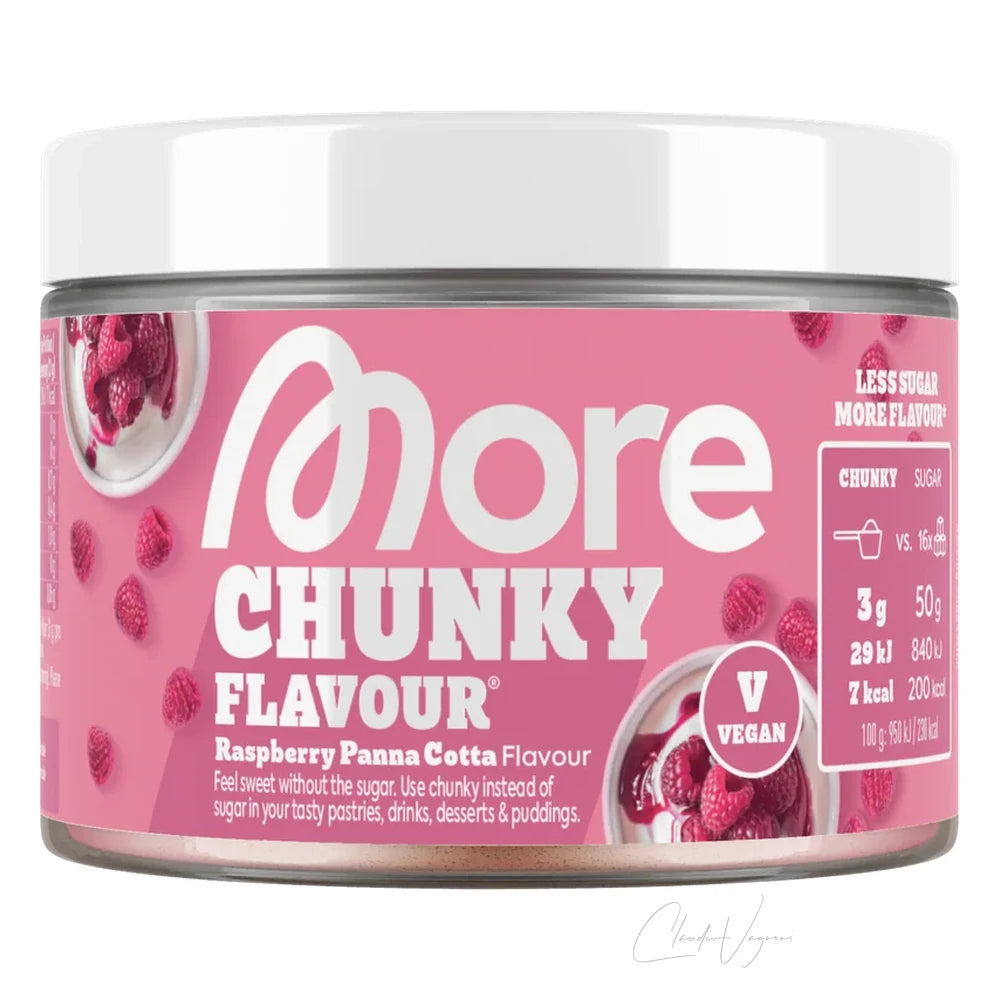 More Nutrition Chunky Flavour 150g Raspberry Panna Cotta – Geschmackspulver ohne Zucker