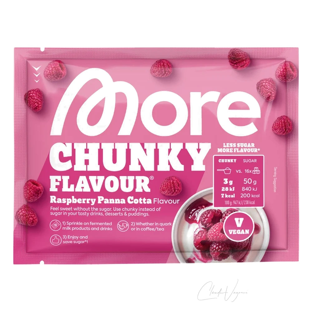 More Nutrition Chunky Flavour 30g Probe Raspberry Panna Cotta – Geschmackspulver zum Probieren