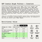 Nährwerte und Zutaten Sugar'd Out Kreatin Protein Riegel Cookie Dough 68g mit 17g Protein und rund 4g Kreatin