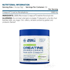 Nährwerttabelle Applied Nutrition Creapure Kreatin 250g mit 5000mg Kreatin Monohydrat pro Portion und 50 Portionen