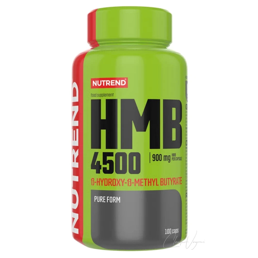 Dose Nutrend HMB 4500 mit 100 Kapseln und 900mg HMB (Beta-Hydroxy-Beta-Methylbutyrat) pro Kapsel, weisser Hintergrund