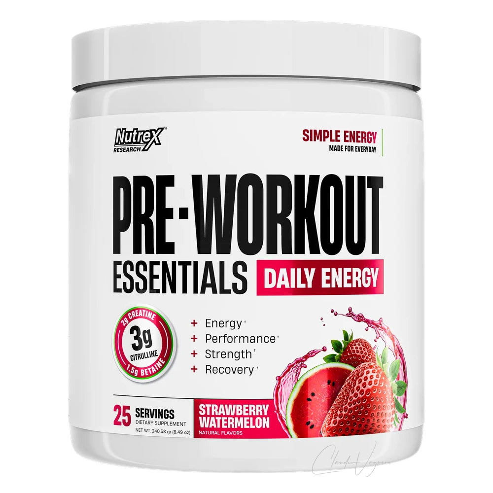 Nutrex Pre-Workout Essentials Strawberry Watermelon Dose mit 200mg Koffein und 3'000mg Citrullin, 25 Portionen
