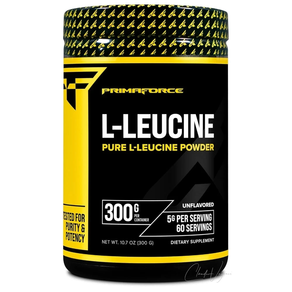 Dose PrimaForce L-Leucine mit 300g reinem Leucin Pulver ohne Geschmack, 5g pro Portion für 60 Portionen