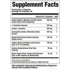 Rückseite American Metabolix Lean Muscle 120 Kapseln mit Berberin 97 %, Carnitin-Stack und BioPerine