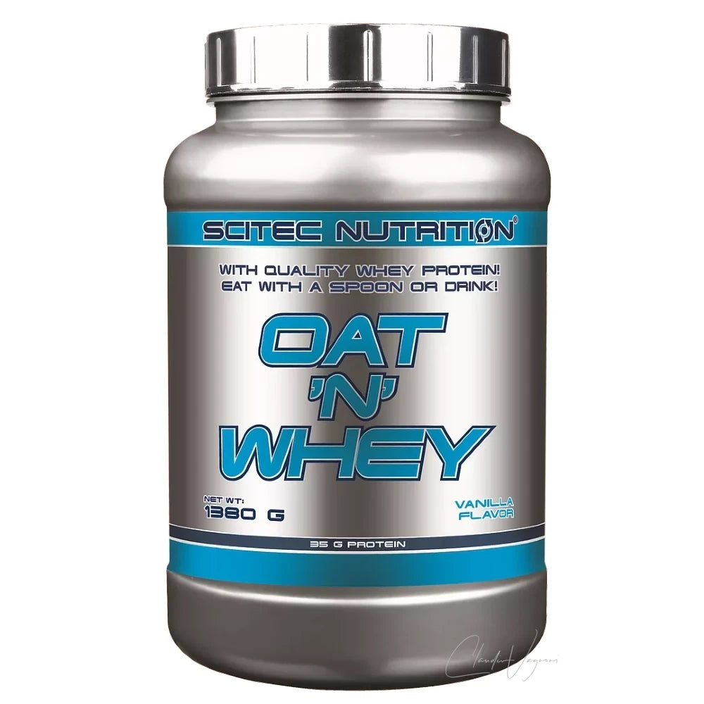 Dose Scitec Nutrition Oat 'N' Whey Vanille mit 1380g Hafer und Whey, 35g Protein pro Portion von 92g