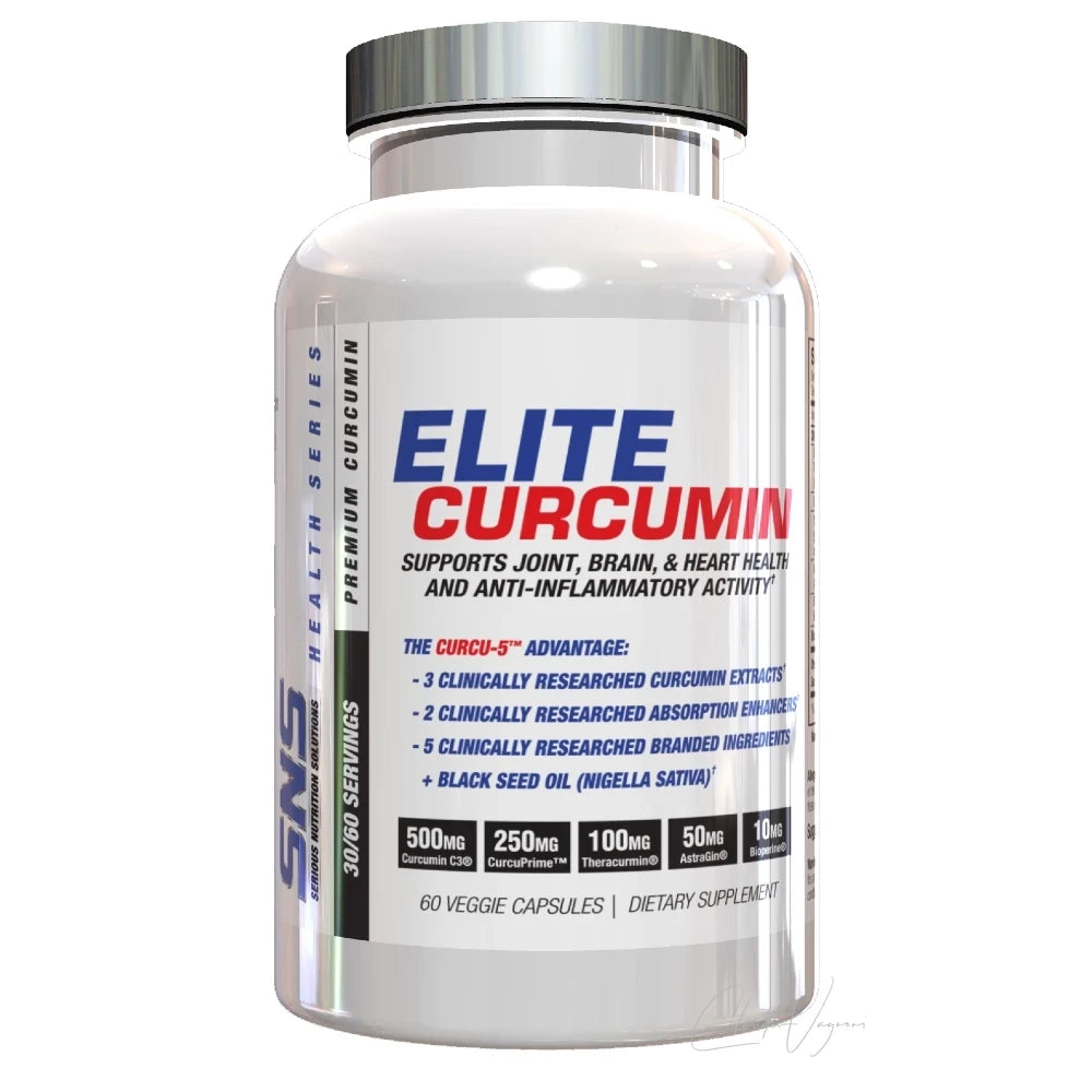 SNS Elite Curcumin Dose mit 60 pflanzlichen Kapseln, Curcumin Kapseln mit C3 Complex, CurcuPrime, Theracurmin und BioPerine