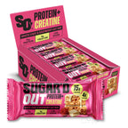 Sugar'd Out Protein + Creatine Bar 12 x 68g White Choc Raspberry – Proteinriegel mit 4g Kreatin