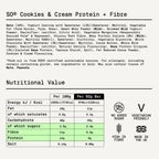 Nährwerte und Zutaten Sugar'd Out Cookies & Cream – Sugar'd Out Protein + Fibre Bar 15 x 62g