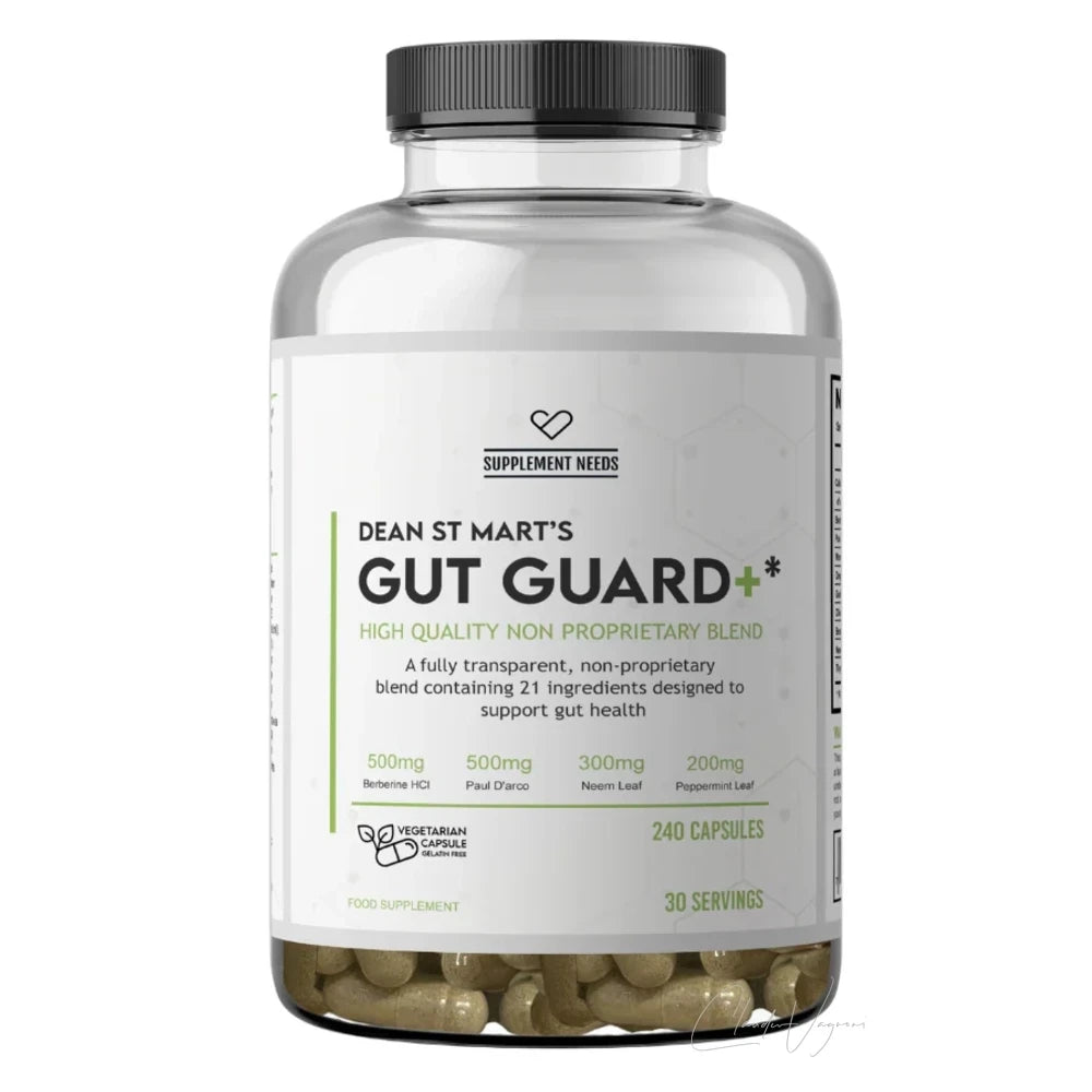 Supplement Needs Gut Guard+ Dose mit 240 Kapseln, Darm Kräuterkomplex mit 21 Extrakten inklusive Berberin und Pau d'Arco
