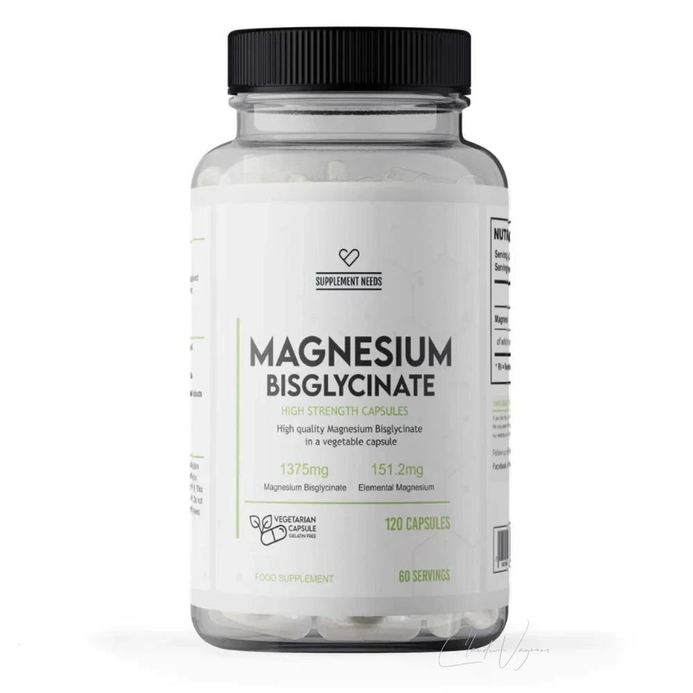 Dose Supplement Needs Magnesium Bisglycinat mit 120 veganen Kapseln, 151,2mg Magnesium aus 1'375mg Bisglycinat pro Portion