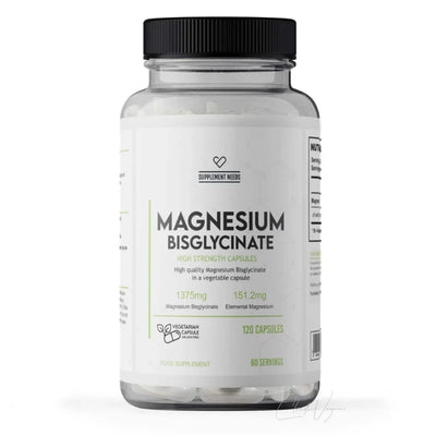 Dose Supplement Needs Magnesium Bisglycinat mit 120 veganen Kapseln, 151,2mg Magnesium aus 1'375mg Bisglycinat pro Portion
