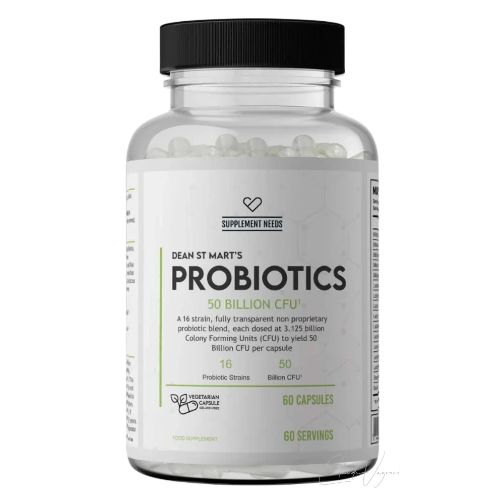 Supplement Needs Probiotics Dose mit 60 veganen Kapseln, Probiotika mit 50 Milliarden KBE aus 16 Stämmen pro Kapsel