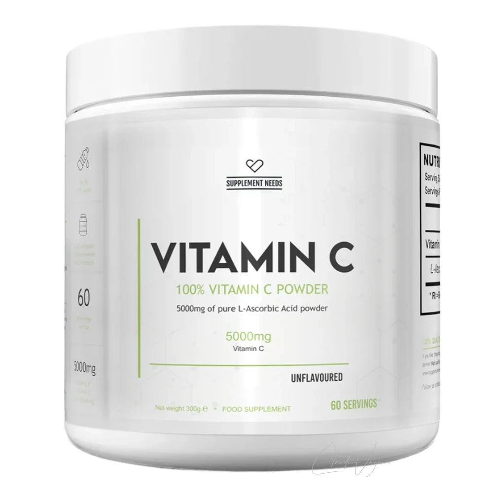 Dose Supplement Needs Vitamin C Powder mit 300g Vitamin C Pulver aus reiner L-Ascorbinsäure, 5'000mg pro Messlöffel