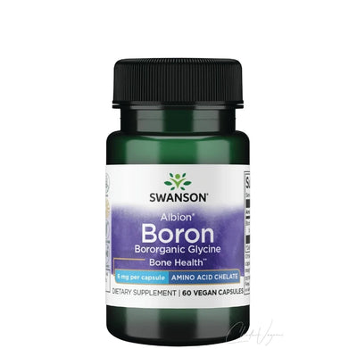 Swanson Albion Boron Dose mit 60 veganen Kapseln und 6mg Bor als Bororganic Glycine Aminosaeure Chelat pro Kapsel