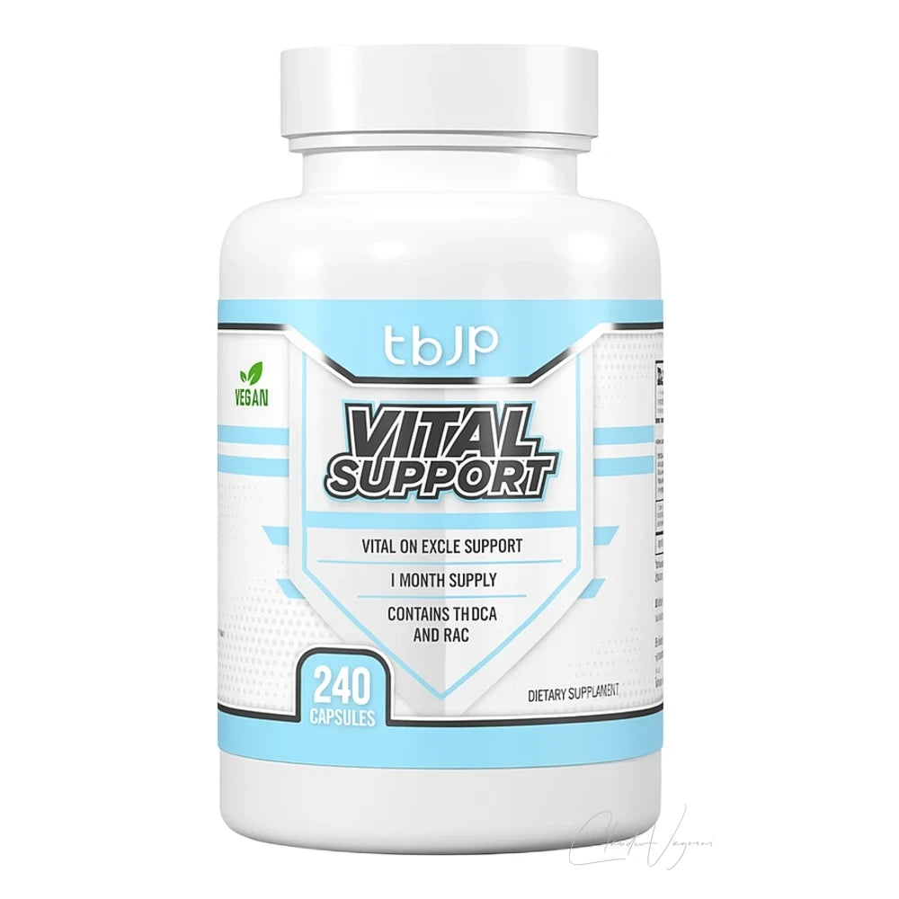 Dose TbJP Vital Support mit 240 veganen Kapseln, 1'200mg NAC, 4'000mg Astragalus, IP6 und 500mg TUDCA pro Tagesportion