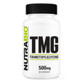 Dose NutraBio TMG Trimethylglycine mit 90 Kapseln, 500mg pro Kapsel, auf weissem Hintergrund