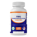 Dose TMG Trimethylglycine 1'000mg mit 120 Tabletten, weiss mit blauem und orangem Band, GMP und Made in USA