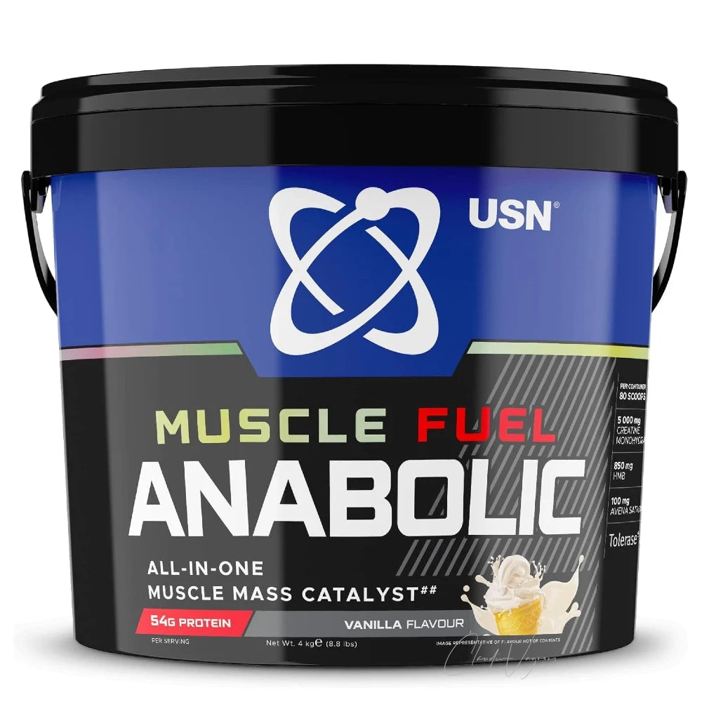 USN Muscle Fuel Anab. Vanilla – All-in-One Gainer mit 54g Protein und Kreatin 4kg