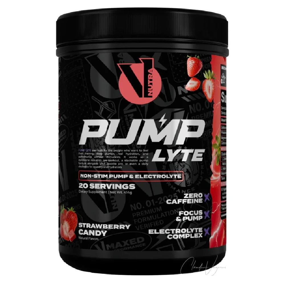 Dose V1 Nutra Pump Lyte Strawberry, Non-Stim Pre-Workout mit Elektrolyten, L-Citrullin und Betain, 20 Portionen