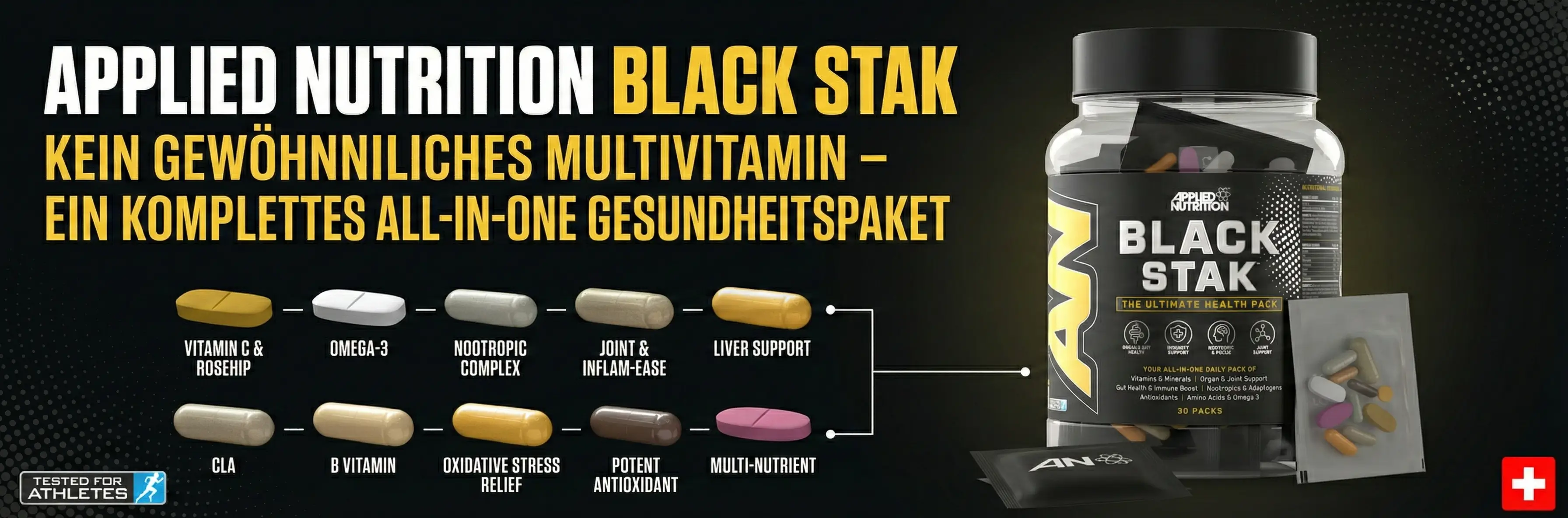 Applied Nutrition Black Stak ist kein gew&ouml;hnliches Multivitamin