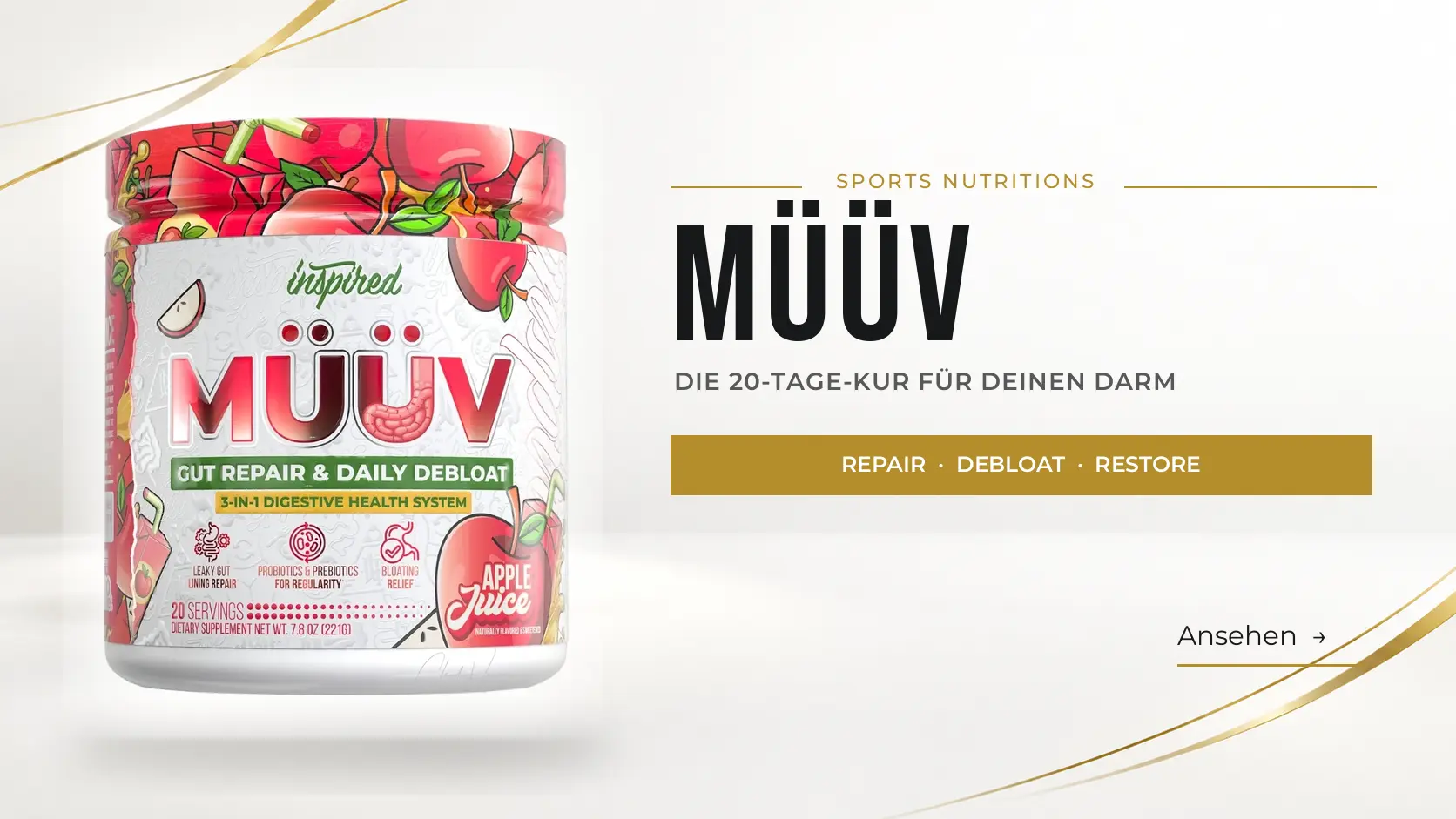 Inspired M&Uuml;&Uuml;V ist ein 3-in-1 Darm-Komplex
