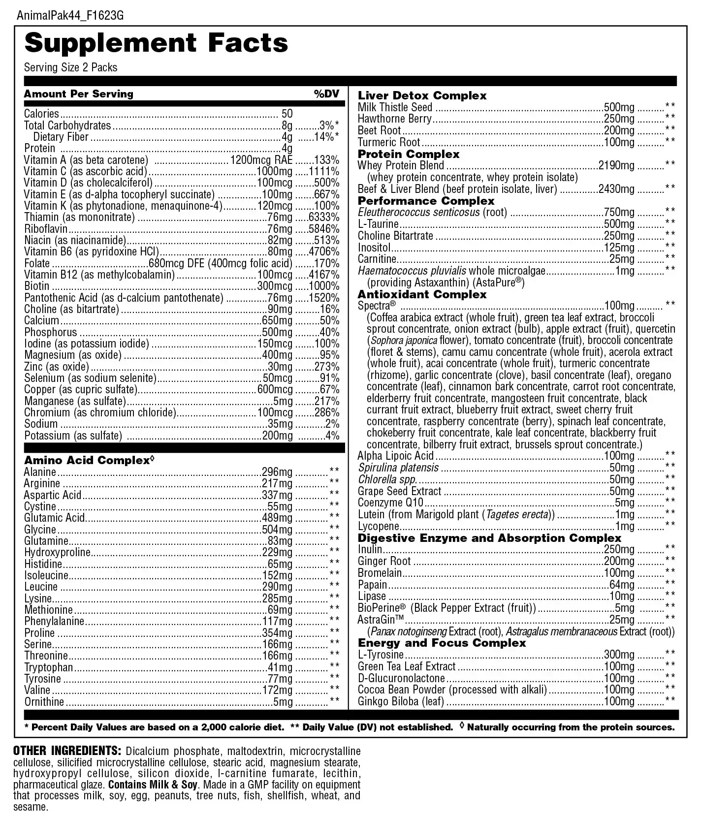 Universal Animal Pak 44 Dose – Multivitamin für Bodybuilder aus den USA mit 44 Portionen